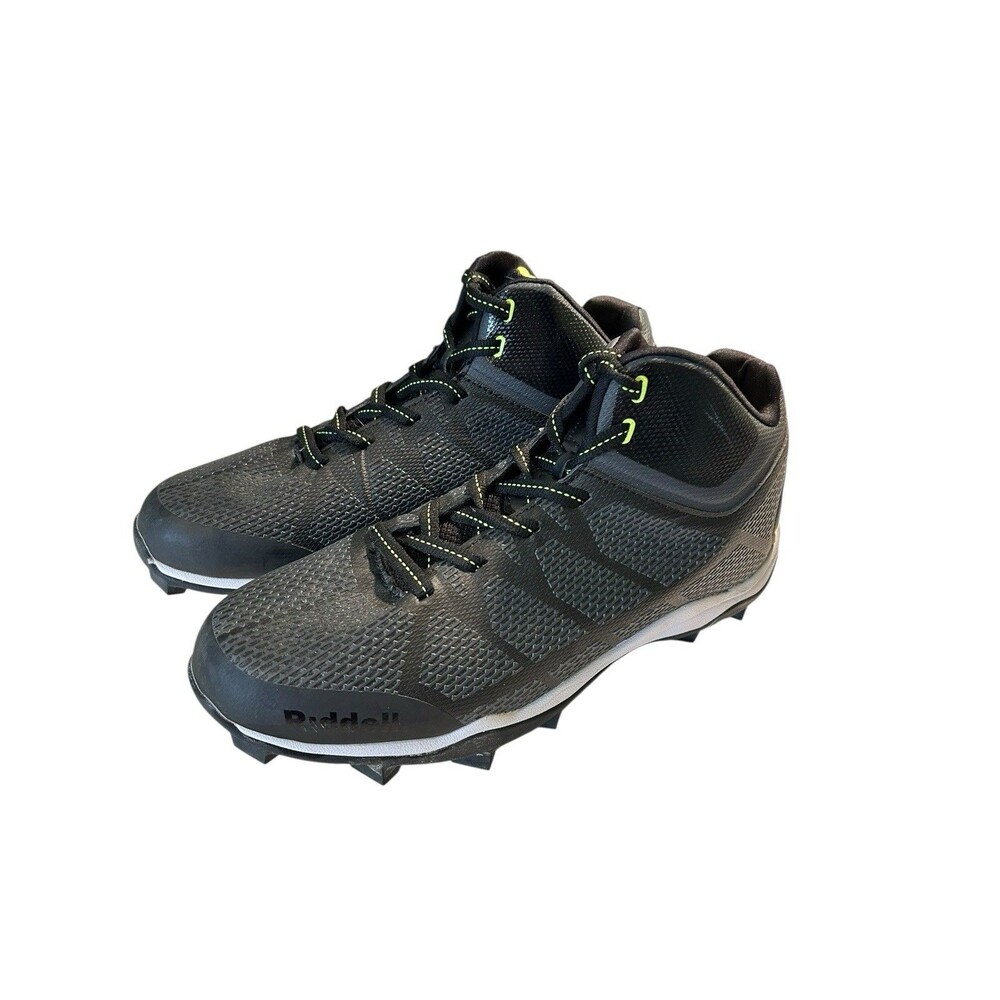 Riddell Mid Generator Men's Football Cleats Size 6.5 Rubber Soles Black EUC